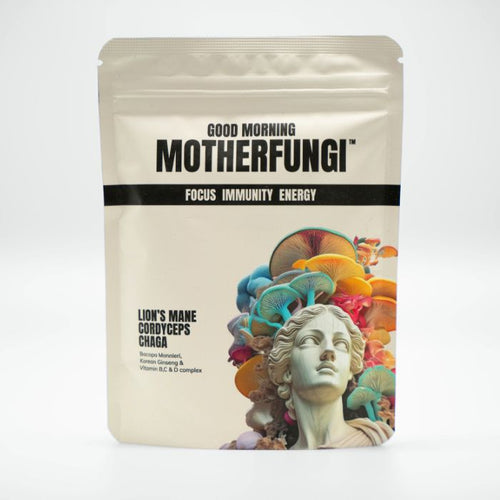 GOOD MORNING MOTHERFUNGI® functional mushroom blend pouch front pack shot